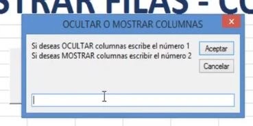 como ocultar y mostrar filas y columnas excel con macros