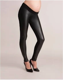 Faux Leather Panel Maternity Leggings