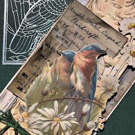 Sara Emily Barker https://sarascloset1.blogspot.com/2019/05/for-love-of-birds-vintage-card-for.html For the Love of Birds Vintage Card Tim Holtz Sizzix 3D Embossing  Ideaology Collage Paper & Ephemera 4