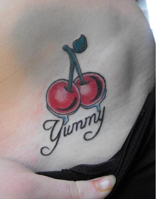 Female Lower Front Cherry tattoo