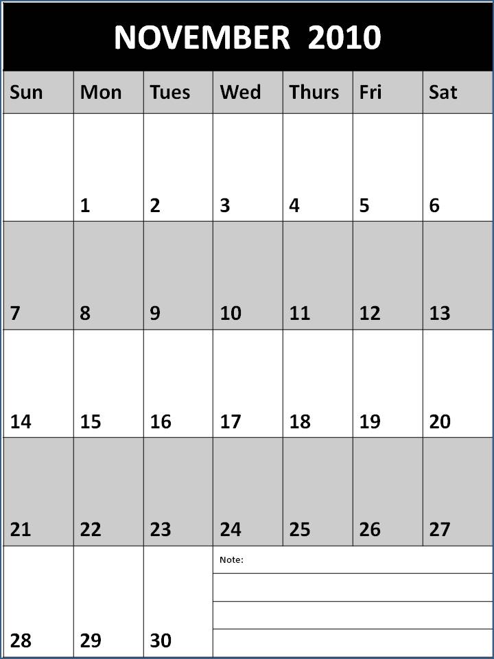 calendar november 2010. Calendar November 2010