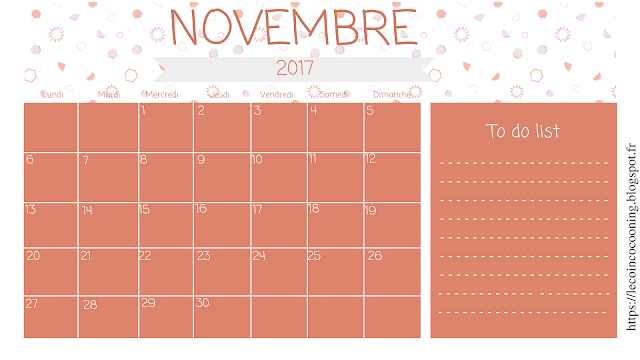calendrier novembre 2017