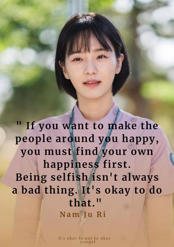 Being Selfish isn't always a bad thing-Nam Ju ri