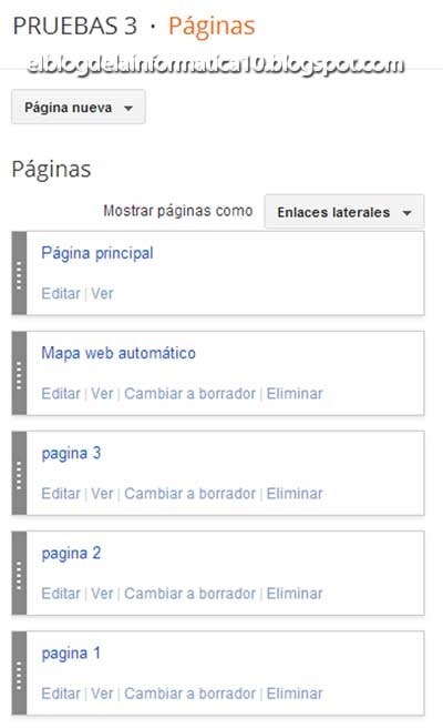 Gadget Páginas en Blogger - Crear páginas nuevas