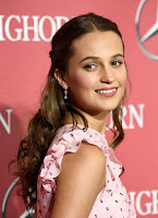 The Danish Girl actress Alicia Vikander in a polka-dot pink dress at the Palm Springs International Film Festival red carpet dresses