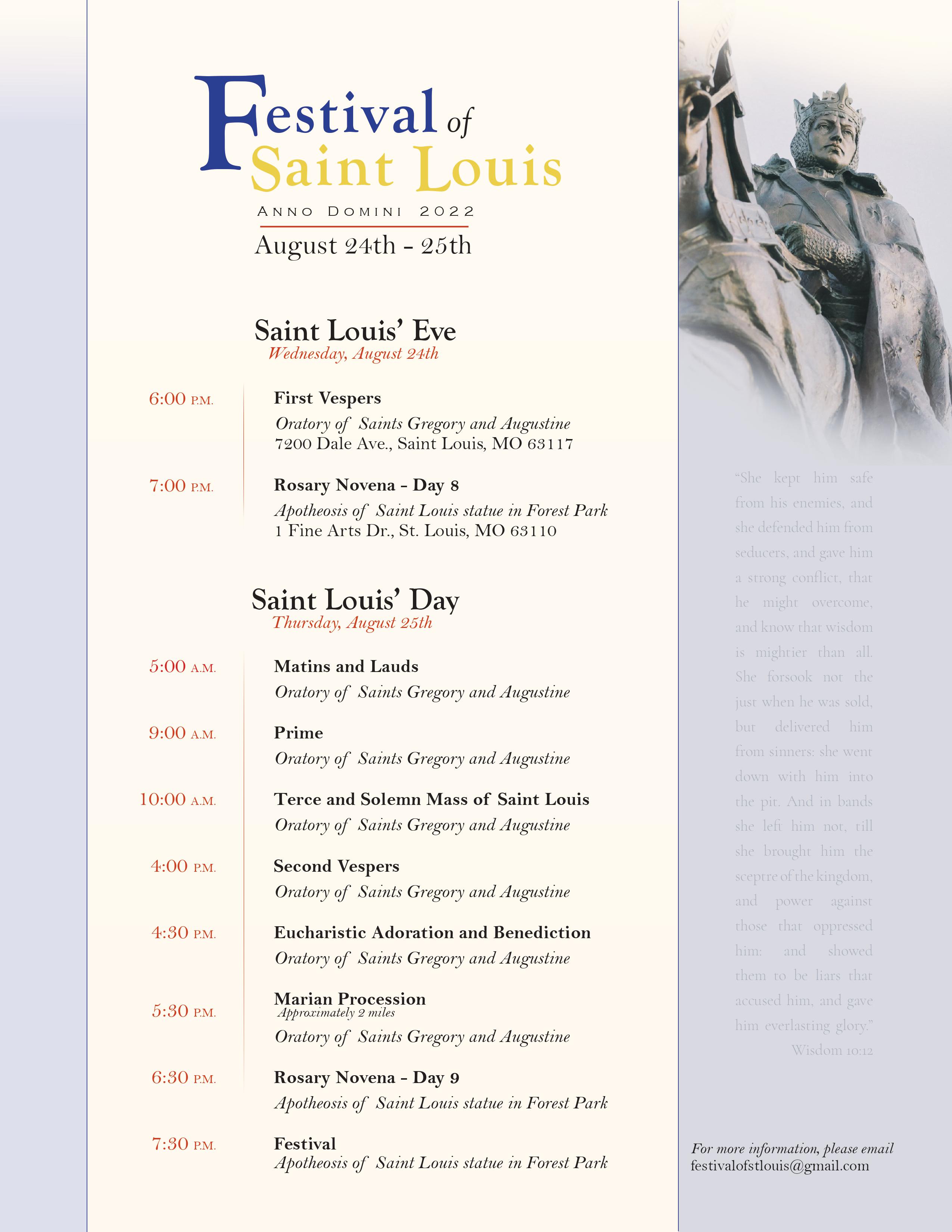 Novena to St. Louis King of France - Saint Louis Catholic Parish