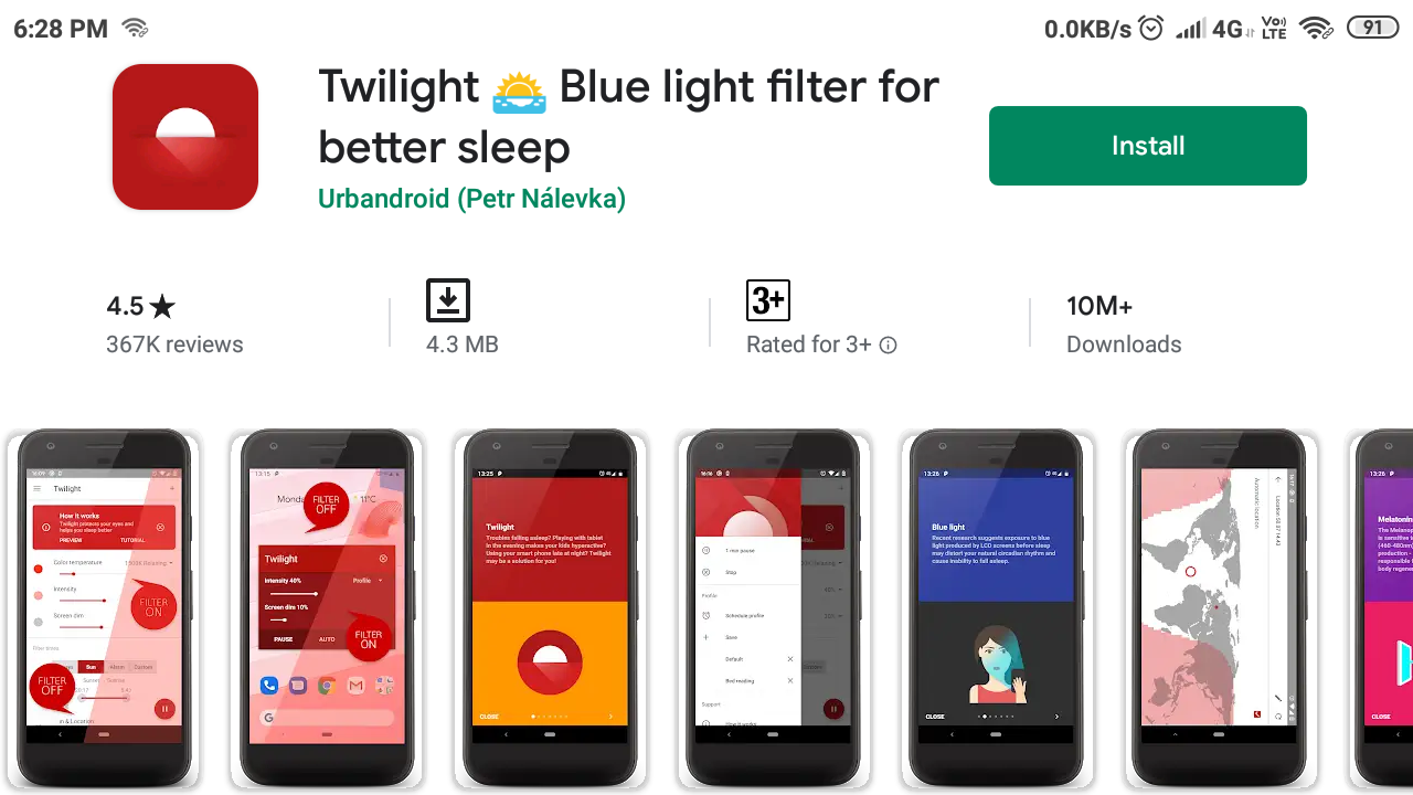 better sleep blue light filter