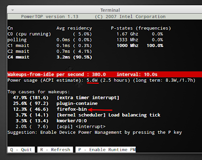 Chromium Causing Increase in Laptop Power Usage Ubuntu 11.04