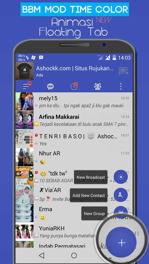 BBM Mod Time Color Flat dengan Animasi Floating Tab Ashockk.com