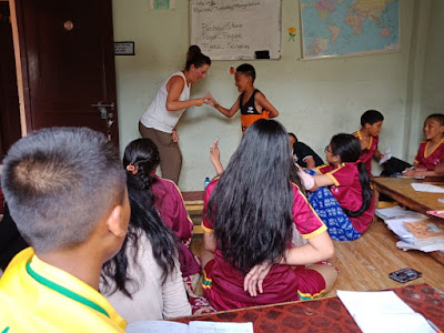 Sonia en la ONG educativa de Katmandú, Nepal.