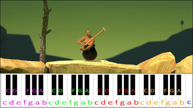 Soul & Mind (Getting Over It with Bennett Foddy Theme) Piano / Keyboard Easy Letter Notes for Beginners