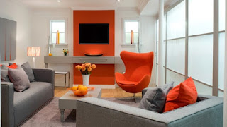 interior design white and orange