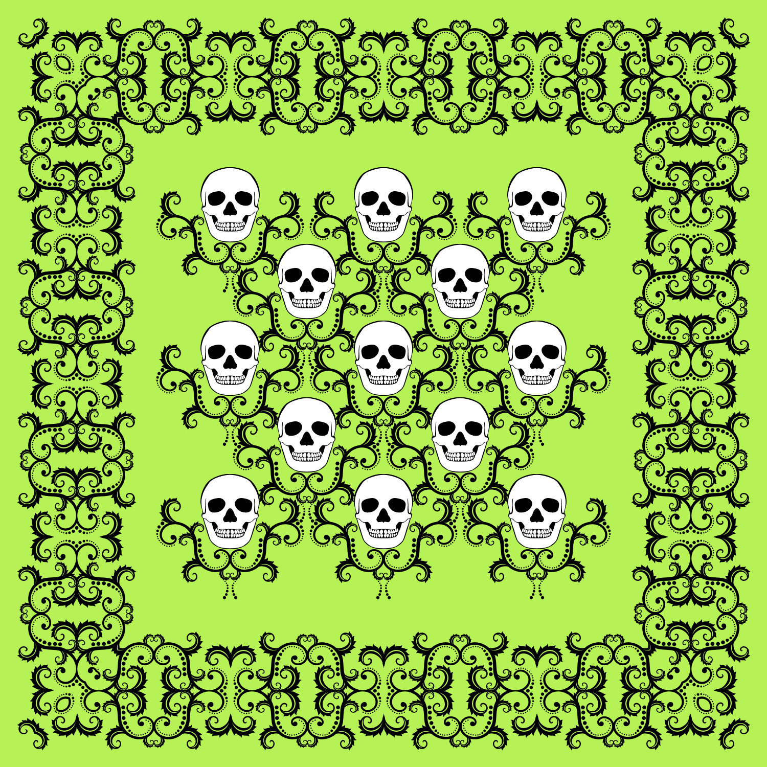 Skull damask pattern