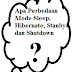 Perbedaan Mode Sleep, Hibernate, Standby dan Shutdown