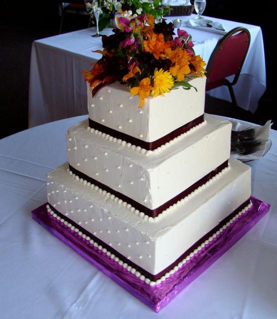 White Square Wedding Cakes Pictures