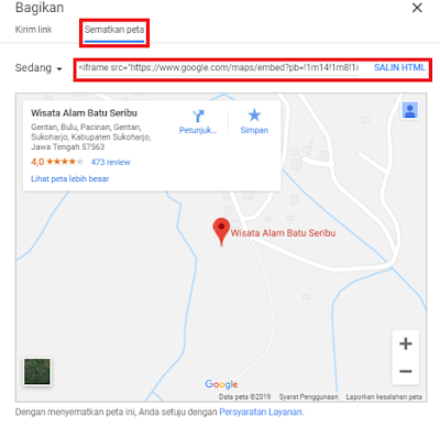 Cara Embed Google Maps