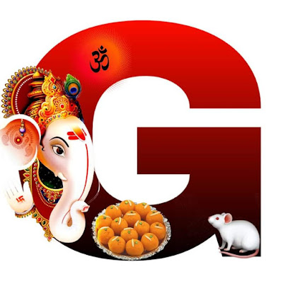 G Alphabet with Lord Ganesha Image