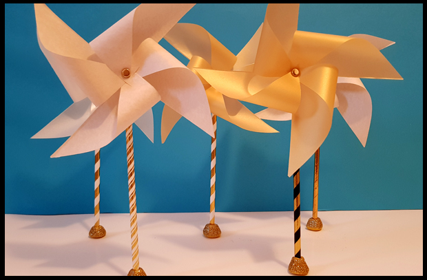Use stylish, quirky or even vintage papers to make pinwheels stand out