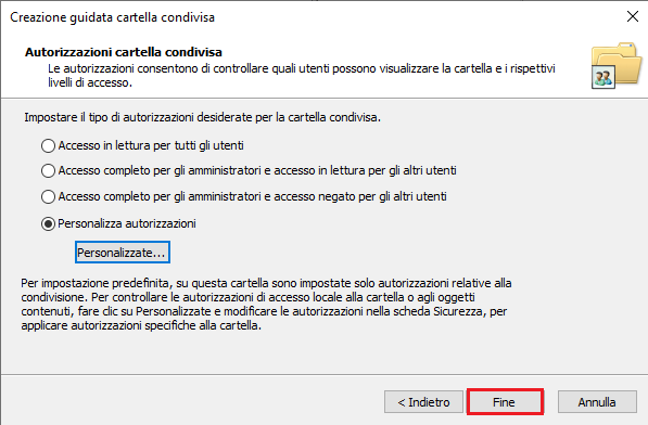 Autorizzazioni cartella condivisa