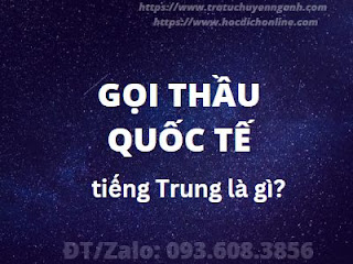 Gọi thầu quốc tế tiếng Trung là gì?