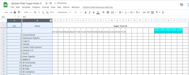 silahkan seleksi kolomnya terlebih dahulu