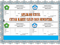 Aplikasi Excel Cetak kartu Ujian dan Ulangan semester disertai foto siswa