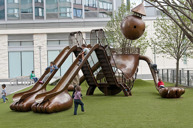 Artista inova ao criar um playground com incríveis esculturas no Brooklyn