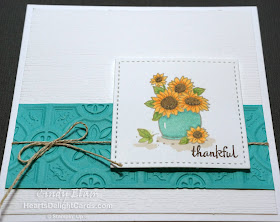 Heart's Delight Cards, FMS353, CAS, Many Blessings, Thankful, Sunflowers, Stampin' Up!