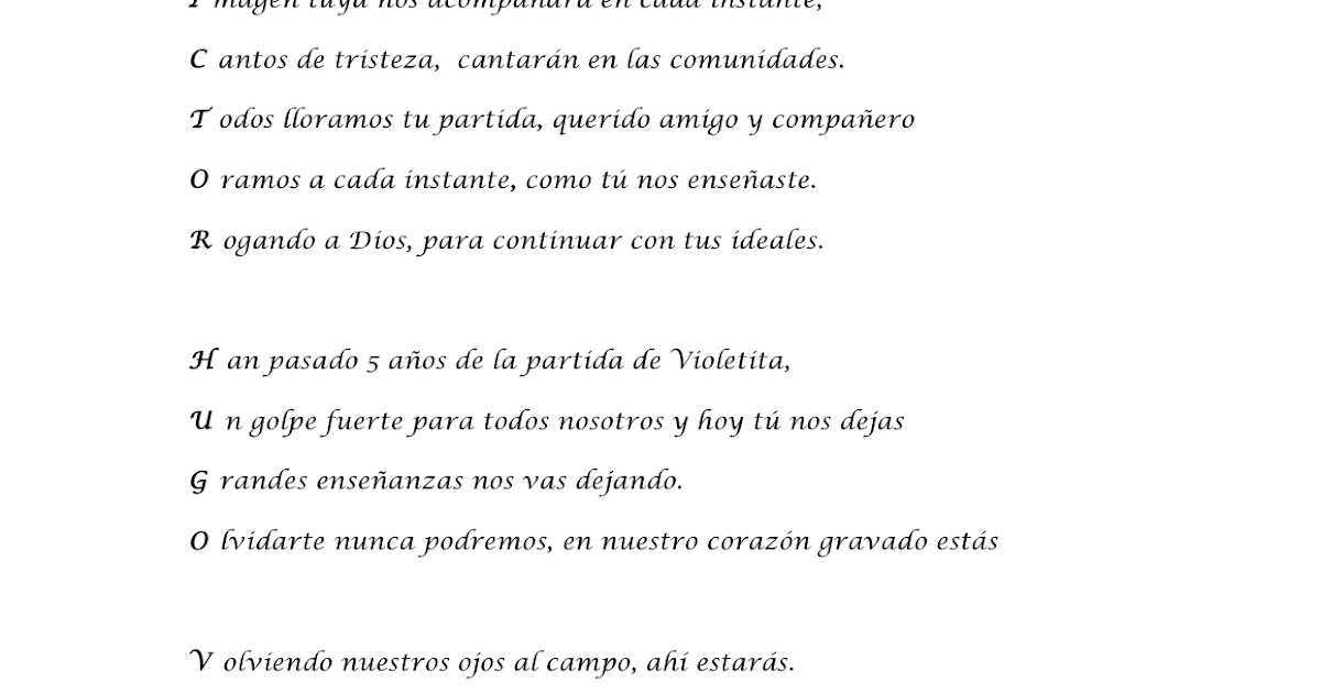 FEDICE News: Poema Acróstico Para Víctor Hugo Vaca - 18 de 