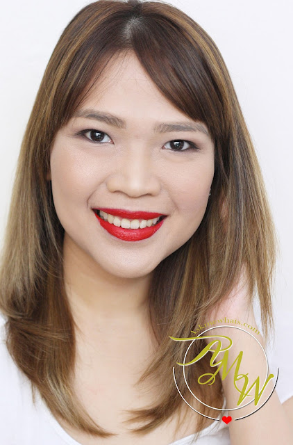 a photo of Nikki Tiu Askmewhats wearing CLINIQUE Pop Matte Rose Pop + Primer and Pop Liquid Color + Primer Flame Pop