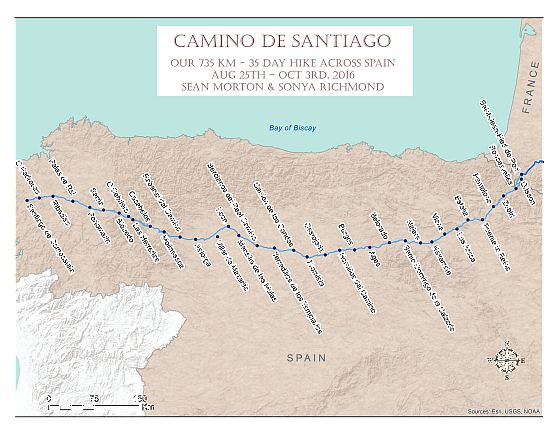 Come Walk With Us Camino Frances Santiago Map.