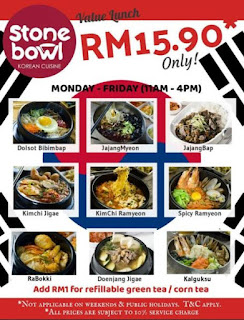 Stone Bowl Korean Cuisine Weekday Value Lunch at RM15.90 @ Gamuda Walk Kota Kemuning