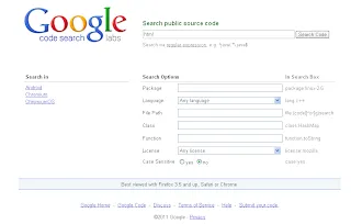 Mudah Mencari Skrip Pemprograman Melalui Google Code Search