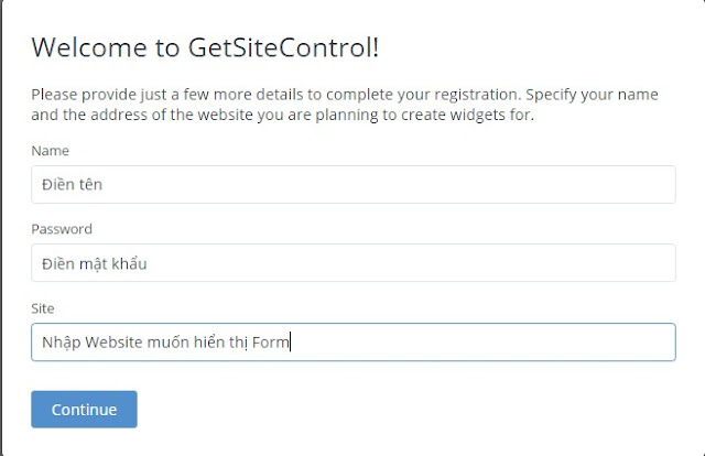 Hướng dẫn tạo form đăng kí đẹp mắt cho blogger với Getsitecontrol