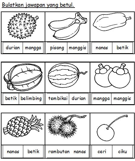 BAHASA MALAYSIA PRASEKOLAH: Latihan Buah-buahan