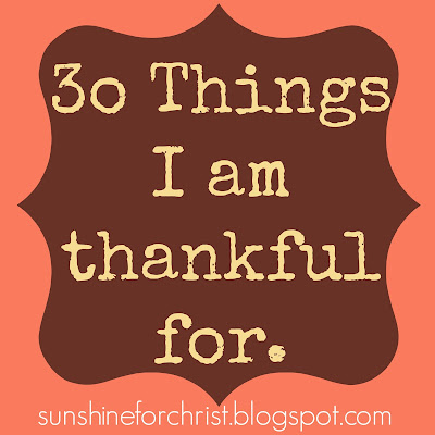  30 Things to be thankful for. A good-read!