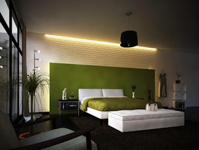 Brick wall shapes style in modern bedroom sets