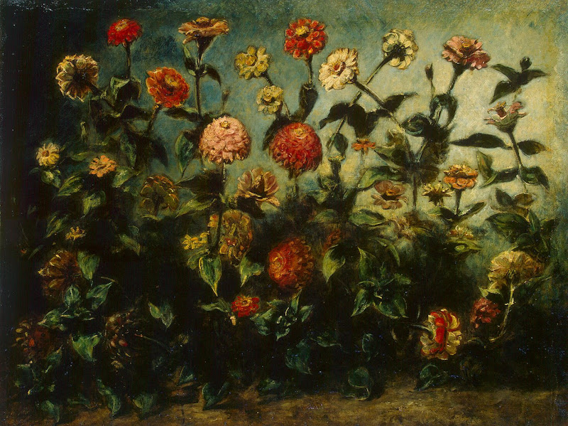 Flowers by Eugene Delacroix - Still Life, Flower Paintings from Hermitage Museum