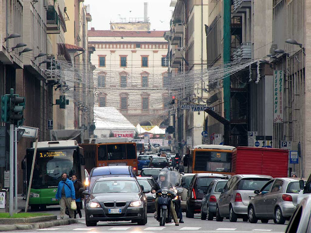 Via Grande seen from the Bridge of Sighs, Livorno