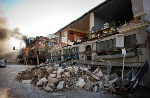 earthquake in new zealand pictures. A building in new zealand