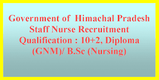 Staff Nurse Recruitment - Government of  Himachal Pradesh