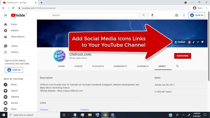 How to Add Social Media Icons Links to Your YouTube Channel Art on Desktop