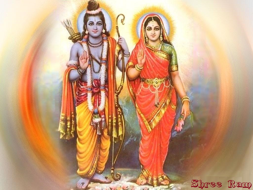 Hindu God Ram and Sita HD Desktop Wallpaper Download - Festival Chaska