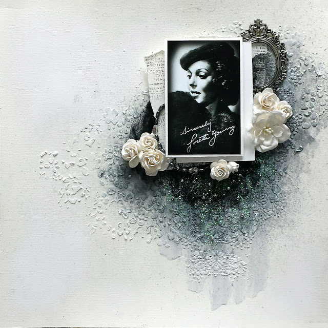 Scrapbook Mixed Media Layout Loretta Young by Jessica McFall