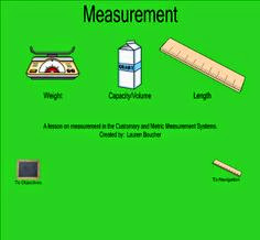 a screen shot of the smart board program measurements