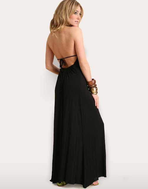 Black Strapless Maxi Dress