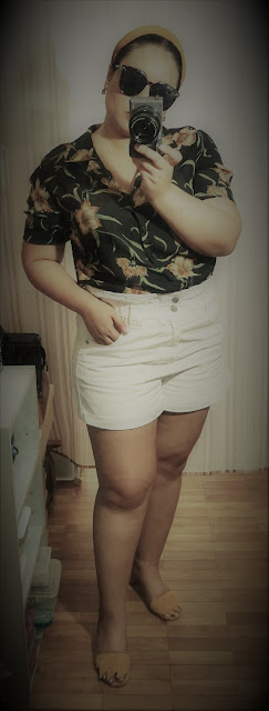 LIFE IS A SHOE OUTFIT BREAKDOWN VINTAGE BLOUSE AND SHORTS