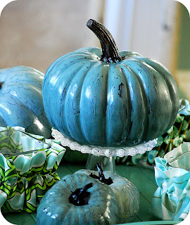 image turquoise Pumpkin Halloween decorating