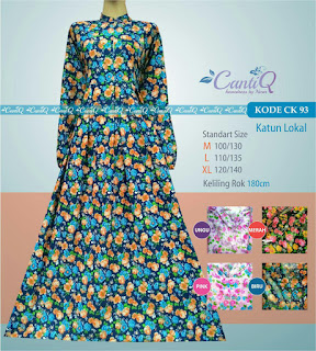 Gamis Katun Motif Bunga Cantik by nizar fashion