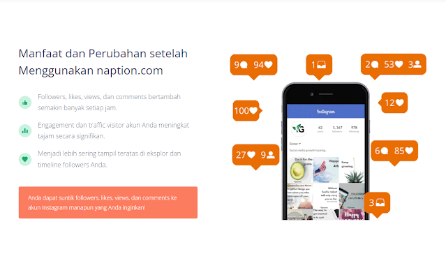 Cara Mudah Mendapatkan Follower Gratis di naption.com